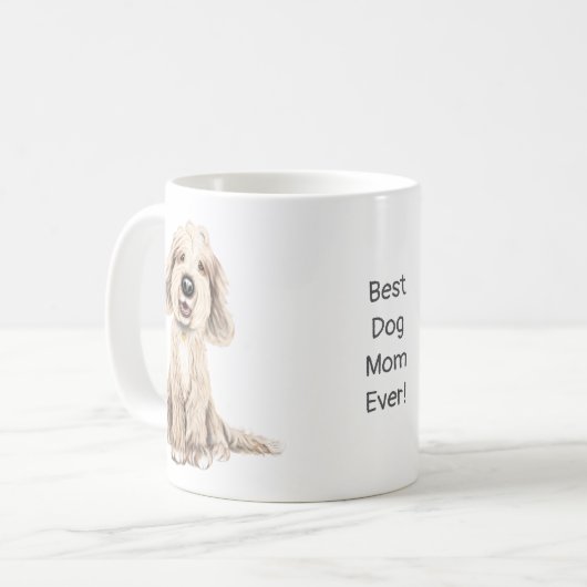 Meilleur Chien Maman, Labradoodle/Cockapoo Mug (Devant gauche)