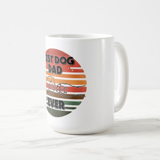 Meilleur Chien Papa Jamais - Retro Paw Bump Mug (Devant droit)