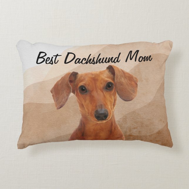Meilleur Coussin d'accent pour maman Dachshund (Devant)