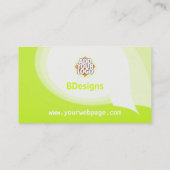 Meilleur design Lime Green + Carte de visite blanc (Dos)