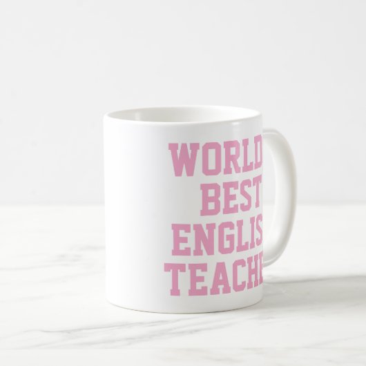 Meilleur Enseignant Anglais Cadeau Mug Pink (Devant droit)