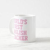 Meilleur Enseignant Anglais Cadeau Mug Pink (Devant gauche)