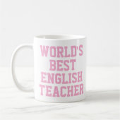 Meilleur Enseignant Anglais Cadeau Mug Pink (Gauche)