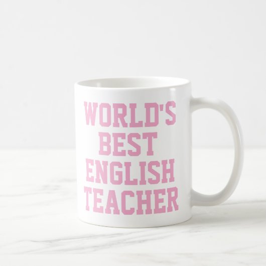 Meilleur Enseignant Anglais Cadeau Mug Pink (Droite)