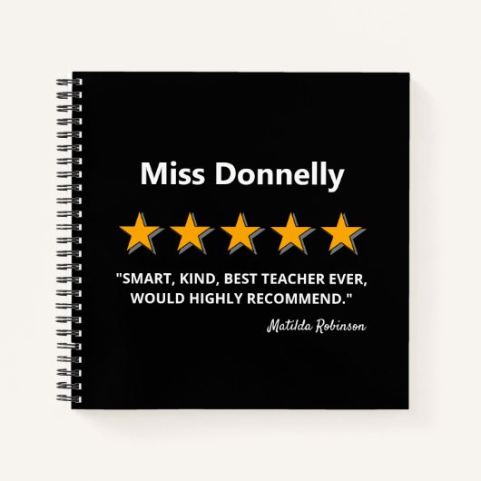 Meilleur enseignant | Carnet cadeau de fin d'année (Devant)