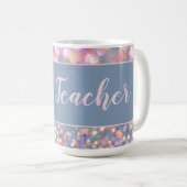 "Meilleur Enseignant" Confetti Café Mug personnali (Devant droit)