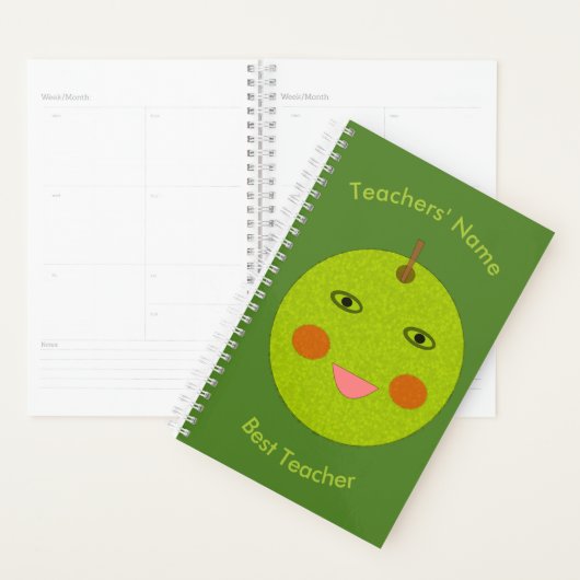 Meilleur Enseignant Happy Apple Custom Planner (Devant avec enveloppe)