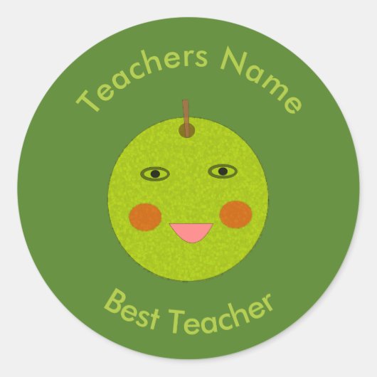 Meilleur enseignant Happy Apple Stickers (Devant)