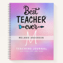 MEILLEUR ENSEIGNANT JAMAIS Monogram Journal Merci