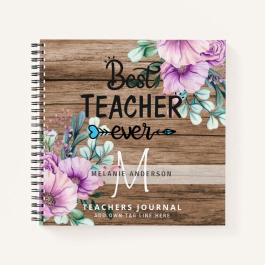 MEILLEUR ENSEIGNANT JAMAIS Monogram Journal Merci (Devant)