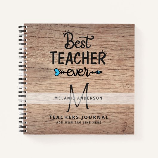 MEILLEUR ENSEIGNANT JAMAIS Monogram Journal Merci (Devant)