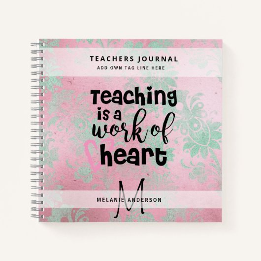 MEILLEUR ENSEIGNANT JAMAIS Monogram Journal Merci (Devant)