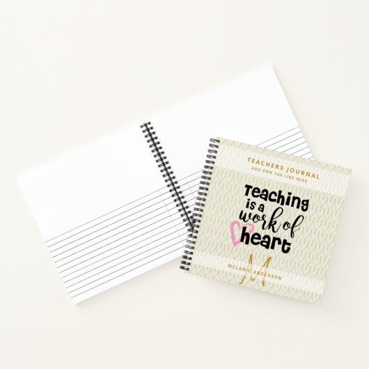 MEILLEUR ENSEIGNANT JAMAIS Monogram Journal Merci (Intérieur)