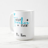 Meilleur Enseignant Jamais Mug - Nom personnalisé (Devant gauche)