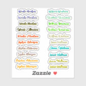 Meilleur ensemble de 20, Stickers de nom transpare (Feuille)