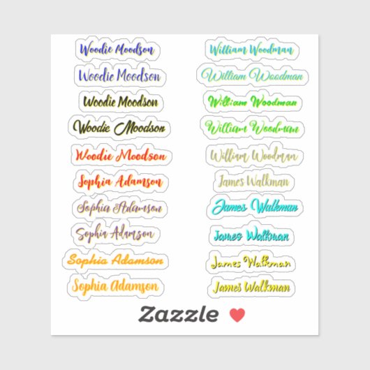 Meilleur ensemble de 20, Stickers de nom transpare (Feuille)