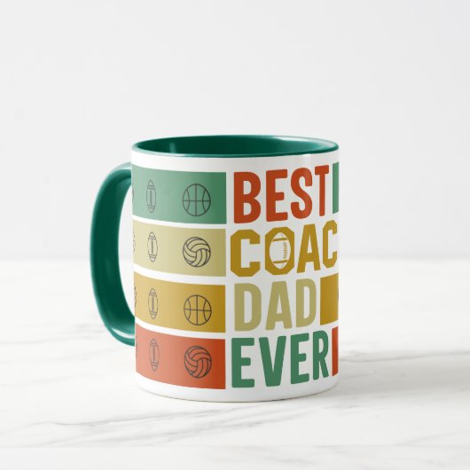 Meilleur Entraîneur Papa Jamais Café Mug (Devant gauche)