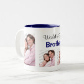 Meilleur Frère Photo Mug Blue du monde (Devant gauche)
