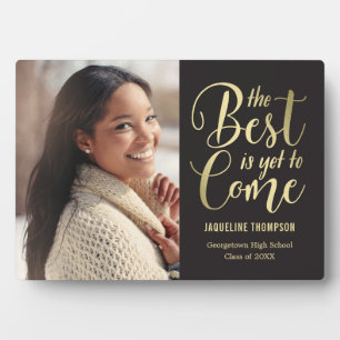 Meilleur Futur ÉDITABLE Plaque de graduation COULE