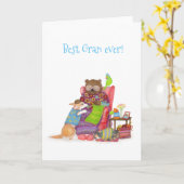 Meilleur Gran jamais carte avec ours mignons et co (Fleur jaune)