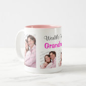 Meilleur grand-mère Photo Mug Pink (Devant gauche)