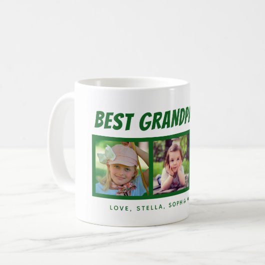 Meilleur grand-père de 3 photos de café Mug (Devant gauche)