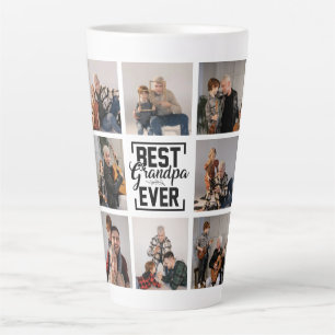 Meilleur Grand-Père Ever 8 Photo Collage Latte Mug