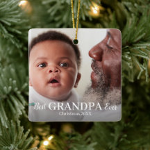 Meilleur GRANDPA Jamais Photo Ornement en céramiqu