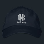 Meilleur homme Custom Wedding Monogramme Casquette<br><div class="desc">Surprenez le Meilleur Homme avec ce casquette de baseball cool qui présente son monogramme de 3 lettres et les mots "meilleur homme" ci-dessous. Modifiez facilement le texte et la couleur du casquette pour qu'il corresponde à votre thème/couleur mariage (celui-ci est bleu marine, donc parfait pour le mariage nautique). Cela fait...</div>