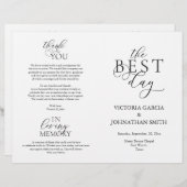 Meilleur Jour, Cérémonie Mariage Programme pliable (Devant / Derrière)