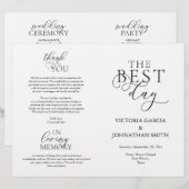 Meilleur Jour, Cérémonie Mariage Programme pliable (Devant / Derrière)