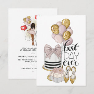 Meilleur jour d'anniversaire pour fille Invitation