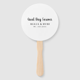 Meilleur jour Ever Minimaliste Mariage Éventail Bl