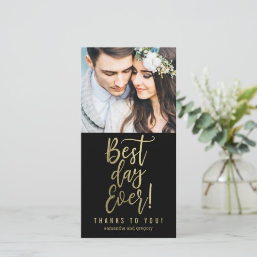 Meilleur Jour Jamais ÉDITABLE COULEUR Merci Cartes (Debout devant)