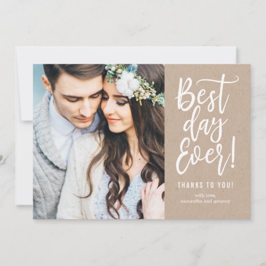 Meilleur Jour Jamais Kraft Merci Carte Note (Devant)