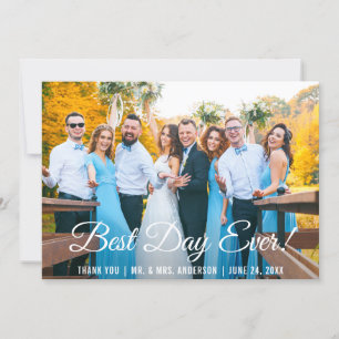 Meilleur jour jamais Mariage Merci Carte photo