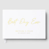 Meilleur jour jamais | Mariage minimal blanc et or (Recto)