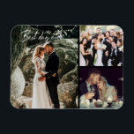 Meilleur Jour Jamais Mariage Photo Collage Magnet<br><div class="desc">Partagez trois de votre photo préférée de jour de mariage avec cet aimant photo collage "Meilleur jour".</div>
