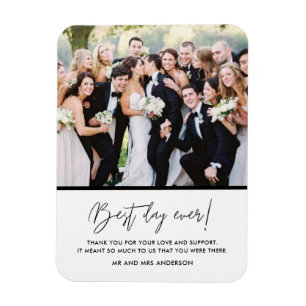 Meilleur Jour jamais Mariage Photo Merci Magnet