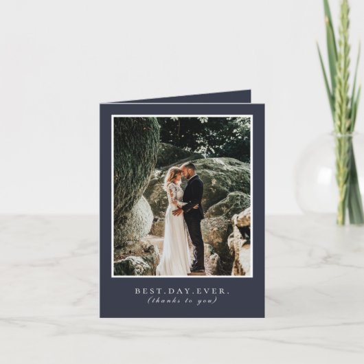 Meilleur Jour Jamais Marine Mariage Photo Merci (Devant)