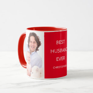 Meilleur Mari Jamais Personnalisé Deux Photo Mug