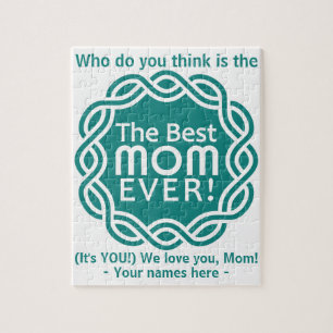 MEILLEUR MOM texte personnalisé et puzzle couleur