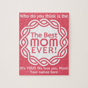 MEILLEUR MOM texte personnalisé et puzzle couleur