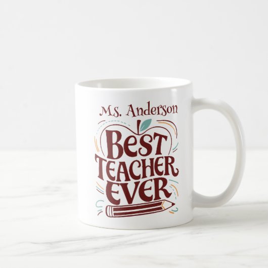 Meilleur mug cadeau d'appréciation pour enseignant (Droite)