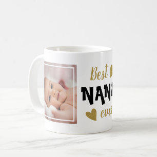 Meilleur Nana Ever 2 Photo Mug Café Noir Et Or