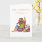 Meilleur Nana jamais carte d'anniversaire avec our (Fleur jaune)