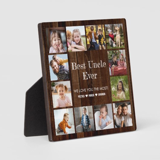 Meilleur Oncle Ever 12 Photo Collage Plaque (Recto)