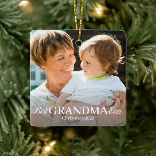 Meilleur ornement en céramique photo GRANDMA