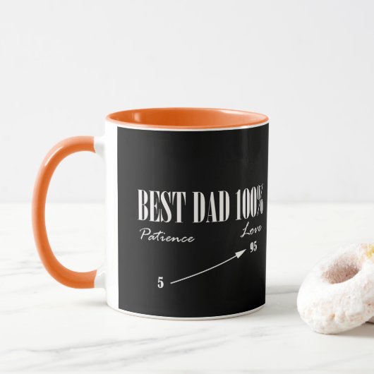 Meilleur papa 100% Aimer Patience Funky Père Mug C (Avec donut)