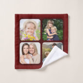 Meilleur papa 4 Photo Collage Famille Père (Gant de toilette)